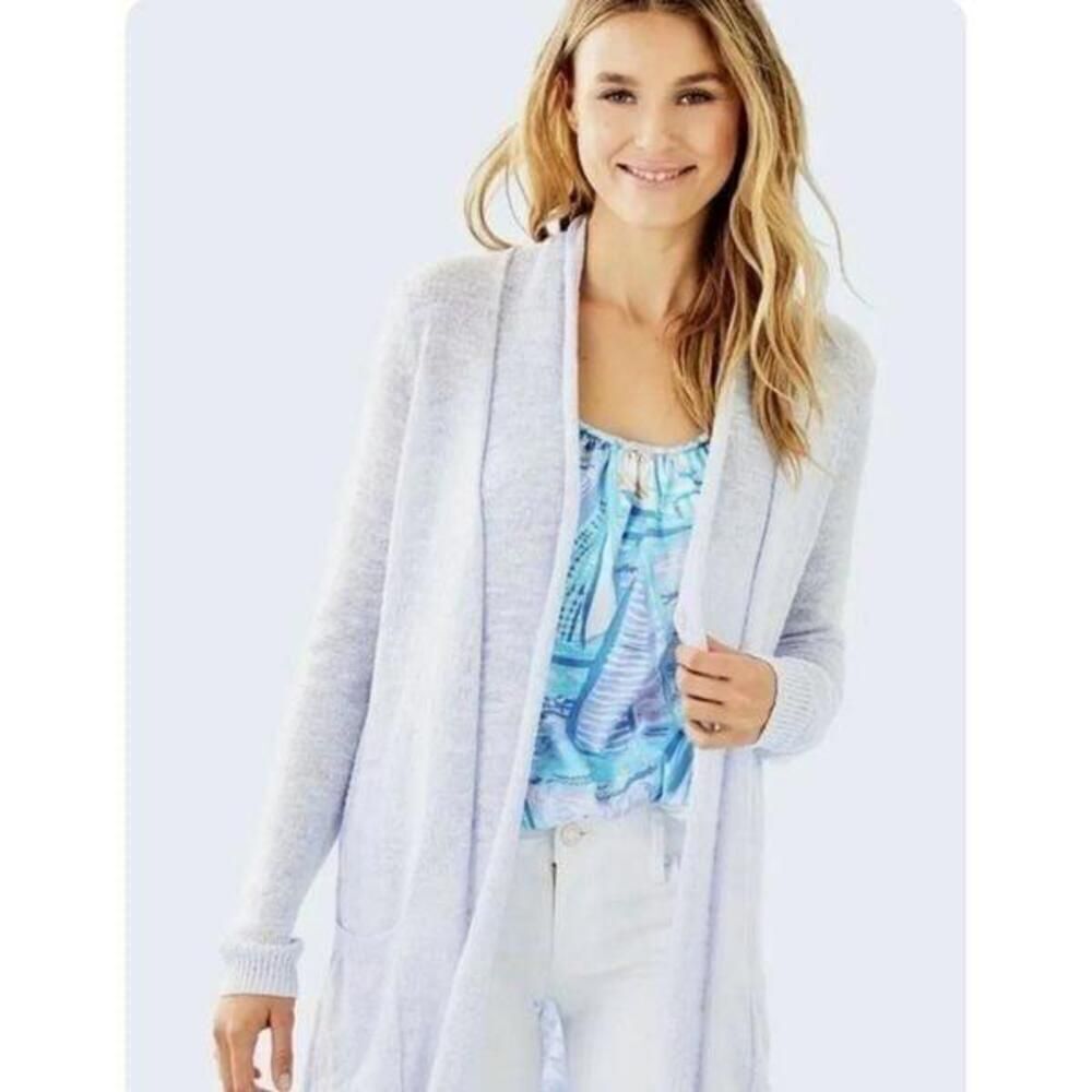 Lilly Pulitzer Ariela Open Cardigan Sweater Size small Pearly Purple